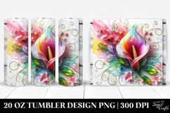 20 Oz Tumbler Sublimation | Colorful Calla Lily Material Product Image 1