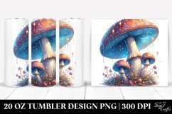 detailed Shiny Mushroom Watercolor Splash | 20 oz Tumbler Product Image 1
