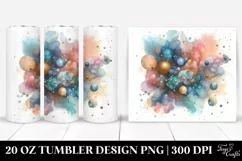 Shiny Abstract Cosmos with Golden Accents, Transparent 20 Oz Product Image 1