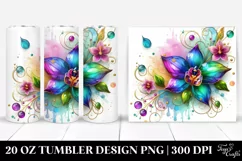 20 Oz Tumbler Sublimation | Colorful Orchid Material White Product Image 1