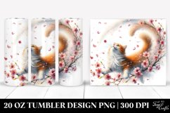 Watercolor Tumbling Cat Spring | 20 Oz Tumbler Product Image 1