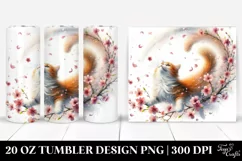 Watercolor Tumbling Cat Spring | 20 Oz Tumbler Product Image 1