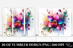 20 Oz Tumbler Sublimation | Colorful Orchid Material White Product Image 1