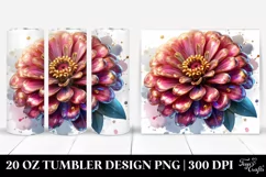Shiny Zinnia with Golden Inserts | 20 Oz Tumbler Product Image 1