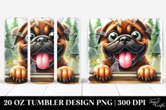 Crazy Mastiff Sticking Out | 20 Oz Tumbler Product Image 1