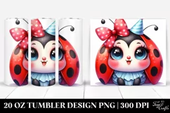 Colorful Ladybug with Party Hat | 20 Oz Tumbler Product Image 1