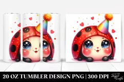 Colorful Ladybug with Party Hat | 20 Oz Tumbler Product Image 1