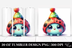 Colorful Ladybug with Party Hat | 20 Oz Tumbler Product Image 1