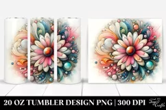 pastel Wooden Daisy Transparent | 20 oz Tumbler Product Image 1