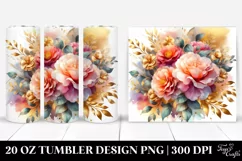 Vibrant Abstract Bouquet with Camellia | 20 Oz Tumbler Product Image 1