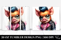 Cute Pig with Cool Haircut 20 Oz Tumbler Product Image 1