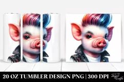 Cute Pig with Cool Haircut 20 Oz Tumbler Product Image 1