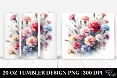 Colorful Small Carnation, Transparent 20 Oz Tumbler Product Image 1
