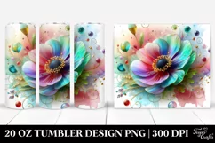 Colorful Anemone on White Background | 20 Oz Tumbler Product Image 1