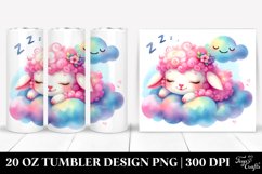 20 Oz Tumbler Sublimation | Vibrant Boho Lamb Baby | Product Image 1