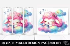 20 Oz Tumbler Sublimation | Vibrant Boho Lamb Baby | Product Image 1