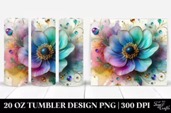 Colorful Anemone on White Background | 20 Oz Tumbler Product Image 1