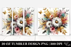 Vibrant Abstract Bouquet with Daisy | 20 Oz Tumbler Product Image 1
