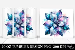 20 Oz Tumbler Sublimation | Jasmine | Watercolor Splash Product Image 1