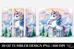 Cute Unicorn as Johny Bravo | 20 Oz Tumbler Product Image 1