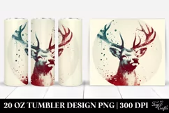 Elegant Retro Christmas Reindeer 20 Oz Tumbler Product Image 1