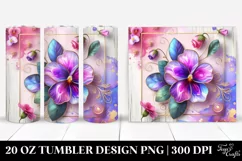 Colorful Violet on White Background | 20 Oz Tumbler Product Image 1