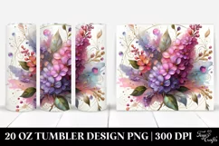 Colorful Lilac on White Background | 20 Oz Tumbler Product Image 1