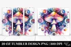 Vibrant Magical Mushroom Clipart, Transparent 20 Oz Tumbler Product Image 1