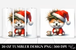Winter Akita with Tea Cup 20 Oz Tumbler Product Image 1