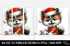 Festive Akita, Whimsical 20 Oz Tumbler Product Image 1