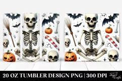 Funny Skeleton Halloween Clipart 20 Oz Tumbler Product Image 1