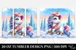 Cute Unicorn Posing with Balloons | 20 Oz Tumbler Product Image 1