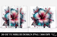 Colorful Hibiscus Tumbler Design Product Image 1