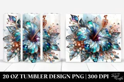 Hibiscus with Metallic Insertions | 20 Oz Tumbler Product Image 1
