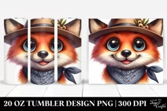 Expressive Fox with Goofy Smile Clipart | 20 Oz Tumbler Product Image 1