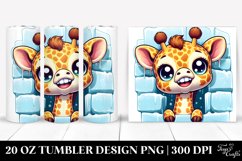 Cute Baby Giraffe, Transparent 20 Oz Tumbler Product Image 1
