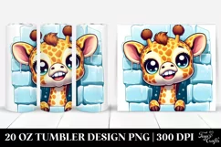 Cute Baby Giraffe, Transparent 20 Oz Tumbler Product Image 1
