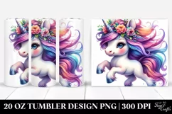 Vibrant Baby Unicorn Running Clipart Product Image 1