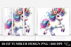 Vibrant Baby Unicorn Running Clipart Product Image 1