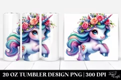 Vibrant Baby Unicorn Running Clipart Product Image 1