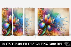 Colorful Iris on Wooden Background | 20 Oz Tumbler Product Image 1