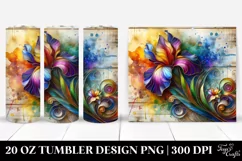 Iris on Wooden Background | 20 Oz Tumbler Product Image 1