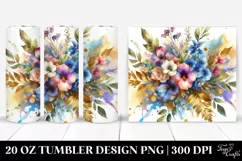 Colorful Abstract Bouquet with Gold Foil | 20 Oz Tumbler Product Image 1