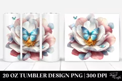 Butterfly Sleeping in Flower | 20 Oz Tumbler Product Image 1