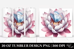 Watercolor Butterfly Sleeping in a Flower | 20 Oz Tumbler Product Image 1