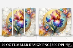 Colorful Floral Swirls with Gold Insertions | 20 oz Tumbler Product Image 1