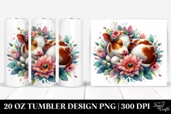 Colorful Cow Sleeping in a Flower | 20 Oz Tumbler Product Image 1