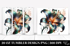 Abstract Glossy Lily Shiny Material. 20 oz Tumbler Design Product Image 1