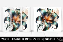 Abstract Glossy Lily Shiny Material. 20 oz Tumbler Design Product Image 1