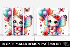 Colorful Baby Butterfly Smiling | 20 Oz Tumbler Product Image 1